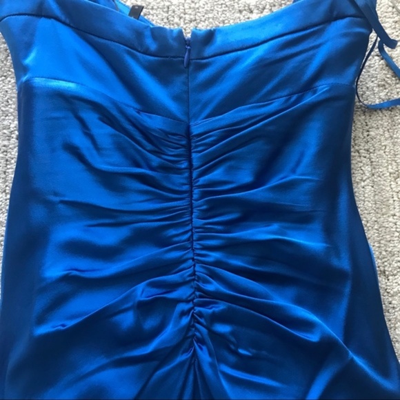 BCBG MaxAzria Royal Blue Silk Halter Cocktail Dress - Size 2 - Picture 9 of 14